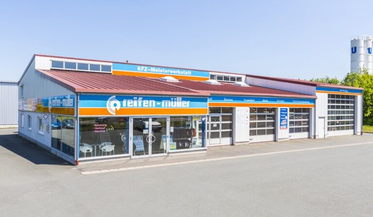 Reifen Müller Filiale Pössneck, Außenansicht